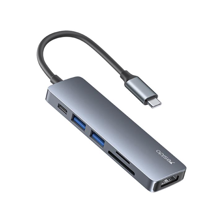 هاب 6 پورت usb-c یسیدو مدل HB11 yesido hub 6port USB-C model hb11